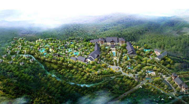 天目湖御水溫泉規劃鳥瞰圖