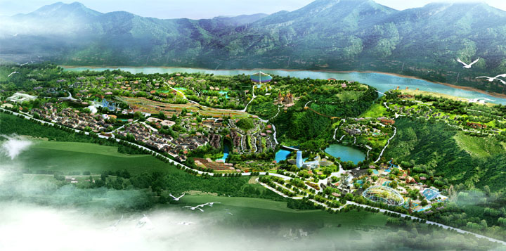 云南大峽谷溫泉規劃鳥瞰圖