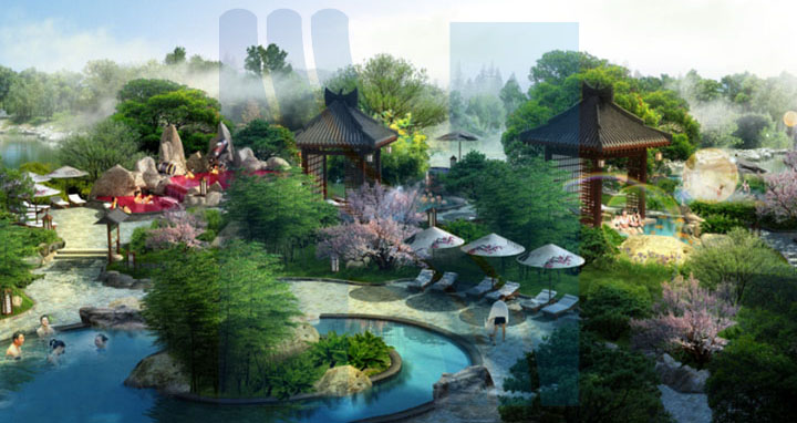 海花島溫泉城日本溫泉設(shè)計效果圖