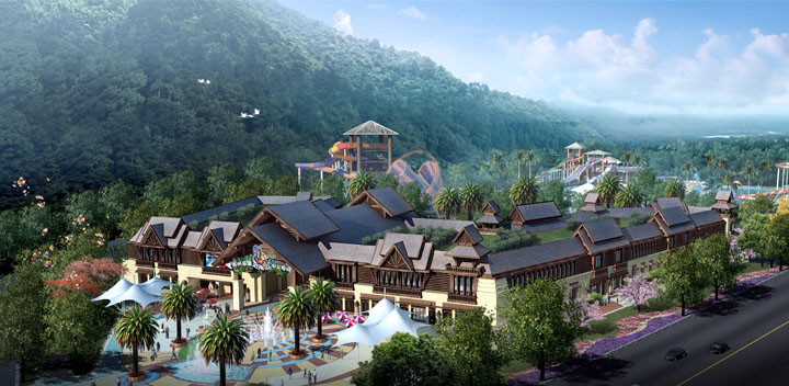 蘇州樂園森林水世界以森林為主題設計的綜合樓